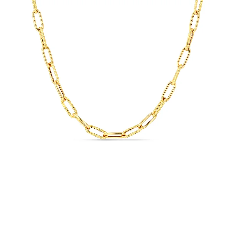 dainty gemstone chain bracelet 18K Designer Gold Alternating Polished And Fluted Paperclip Link 17 Inch Chain dainty gemstone chain bracelet 18K Designer Gold Alternating Polished And Fluted Paperclip Link 17 Inch Chain