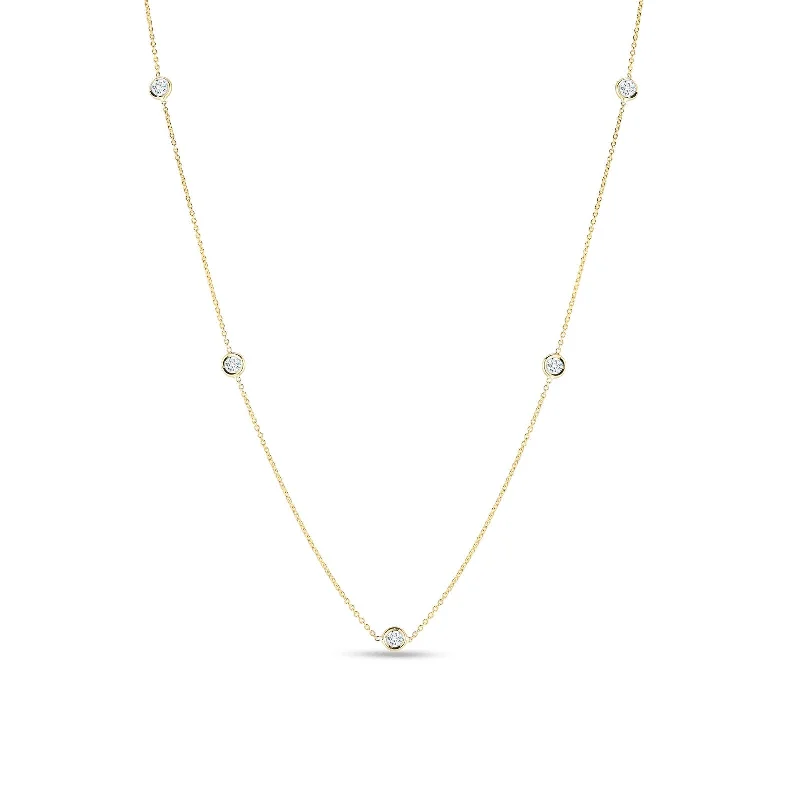 vintage locket necklace gold 18K Gold Diamonds By The Inch 5 Station Necklace
