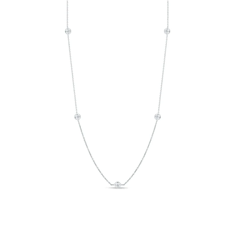aquamarine birthstone necklace March 18K Gold Diamonds By The Inch 7 Station Necklace