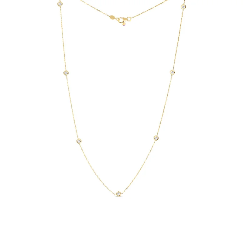 diamond halo stud earrings 18K Gold Diamonds By The Inch 7 Station Necklace