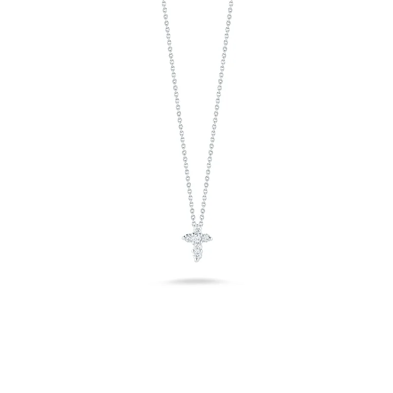 real diamond solitaire ring 18K Gold Tiny Treasures Diamond Baby Cross Necklace