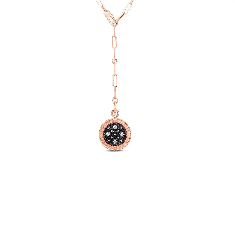 gold charm bracelet with initials 18K Rose Gold Venetian Princess Black & White Diamond Medallion gold charm bracelet with initials 18K Rose Gold Venetian Princess Black & White Diamond Medallion