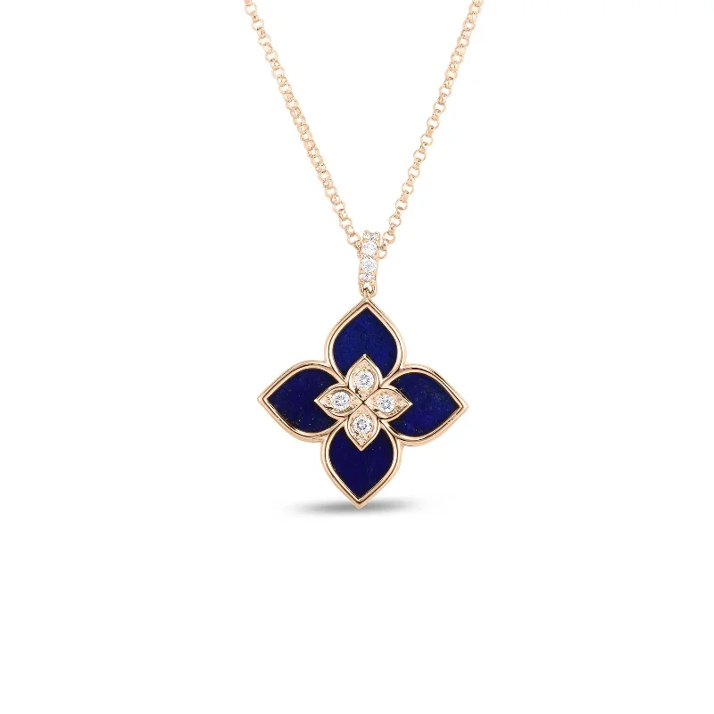 dainty sapphire gemstone bracelet 18K Rose Gold Venetian Princess Small Lapis & Diamond Necklace dainty sapphire gemstone bracelet 18K Rose Gold Venetian Princess Small Lapis & Diamond Necklace