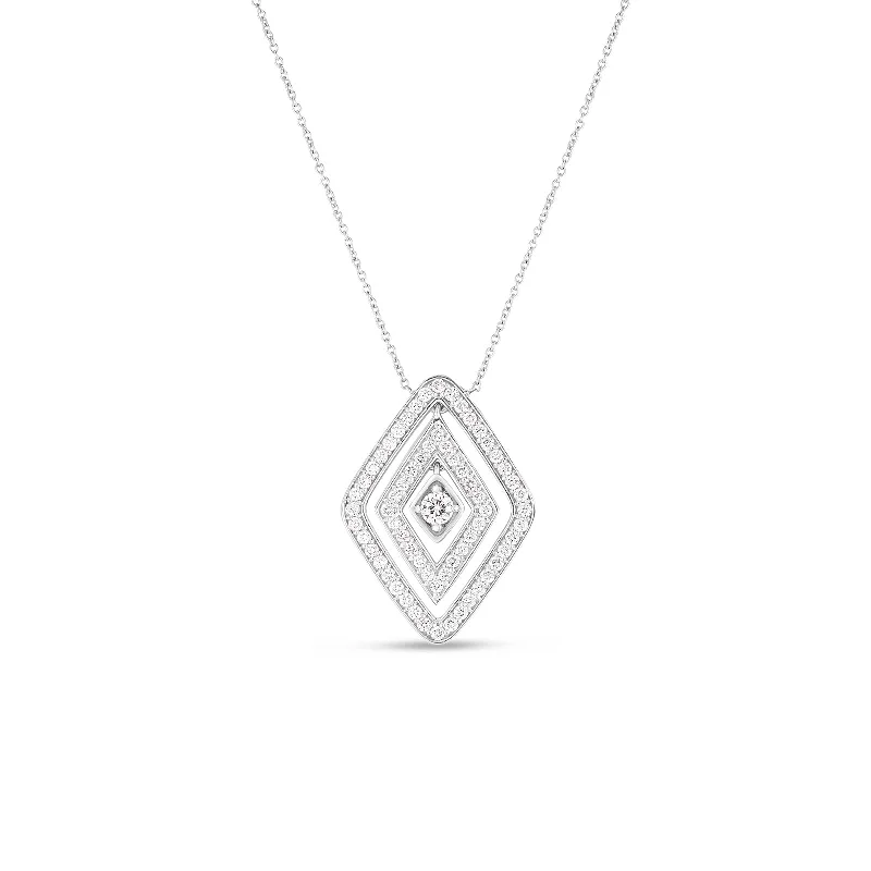 unique diamond eternity band 18K White Gold Diamante Large Diamond Necklace
