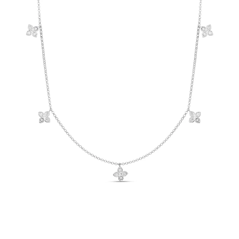 classic silver pearl earrings 18K White Gold Love By The Inch Dangling 5 Station Flower Necklace classic silver pearl earrings 18K White Gold Love By The Inch Dangling 5 Station Flower Necklace