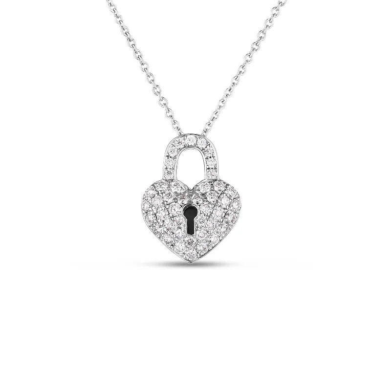 custom silver charm bracelet 18K White Gold Tiny Treasures Diamond Heart Lock Necklace custom silver charm bracelet 18K White Gold Tiny Treasures Diamond Heart Lock Necklace