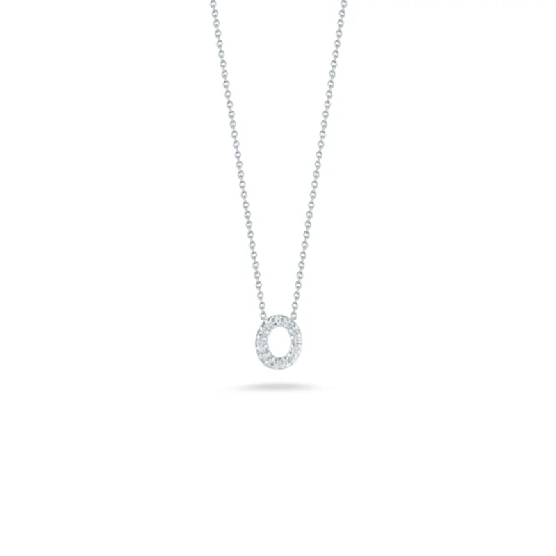 men’s tungsten wedding ring 18K White Gold Tiny Treasures Diamond Love Letter “o” Necklace