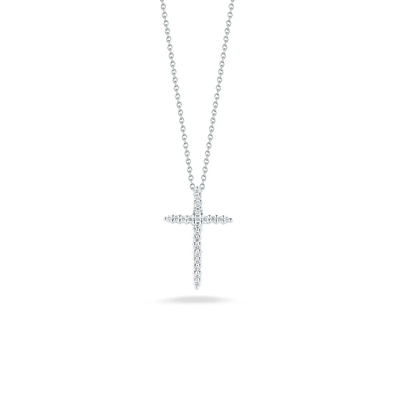 opal and gold earrings 18K White Gold Tiny Treasures Diamond Sliver Cross Necklace