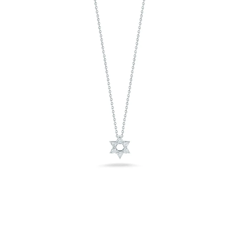 handcrafted beaded bracelet boho 18K White Gold Tiny Treasures Diamond Star Of David Necklace