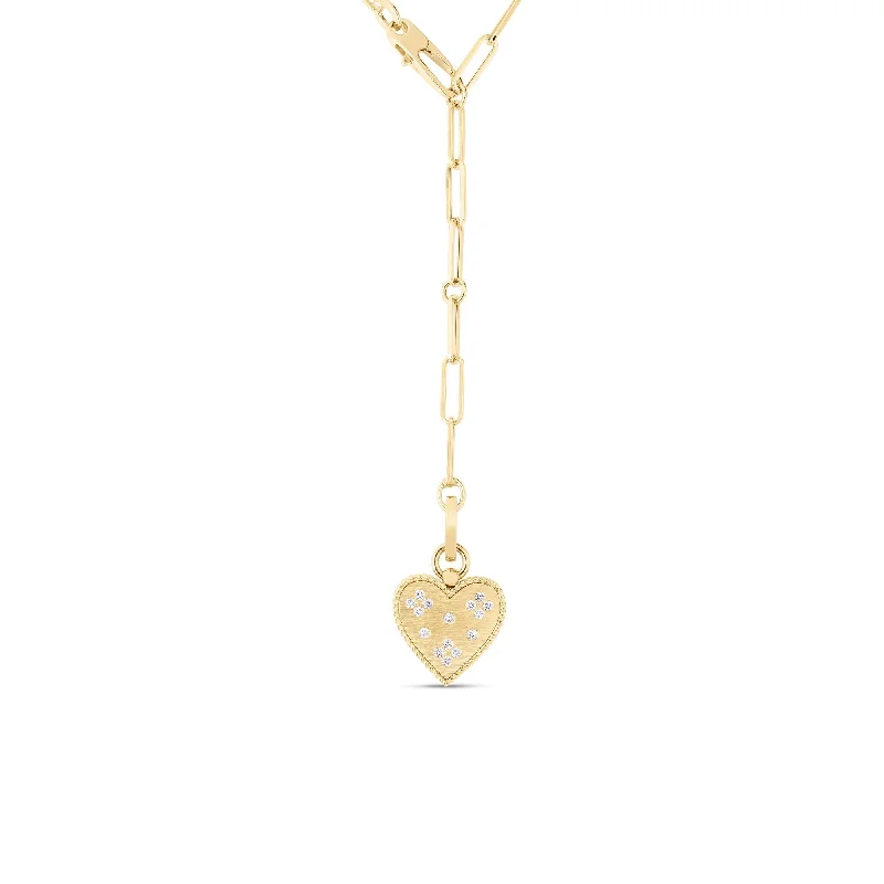 gold choker necklace simple 18K Y SMALL HEART MEDALLION 19″ NECKLACE