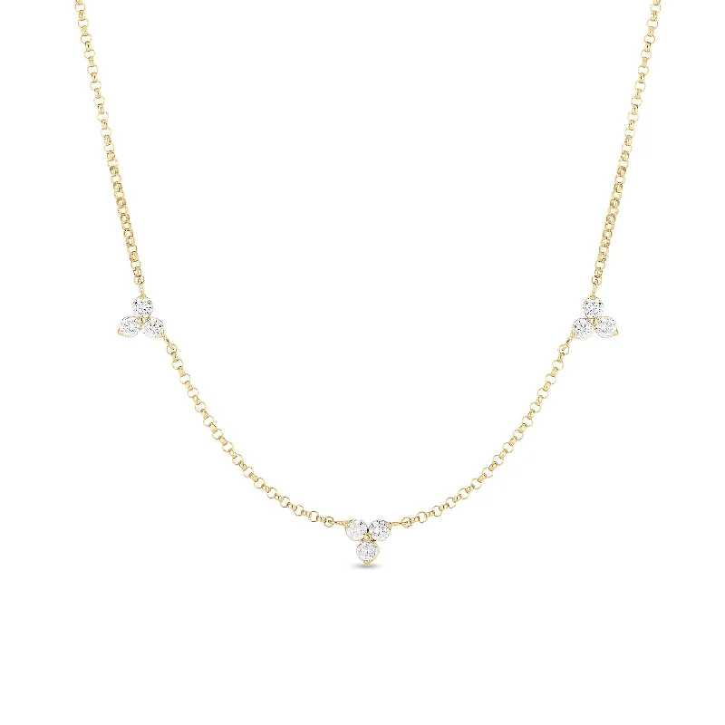 personalized gold bar necklace 18K Yellow Gold Diamonds By The Inch 3 Station Flower Necklace personalized gold bar necklace 18K Yellow Gold Diamonds By The Inch 3 Station Flower Necklace