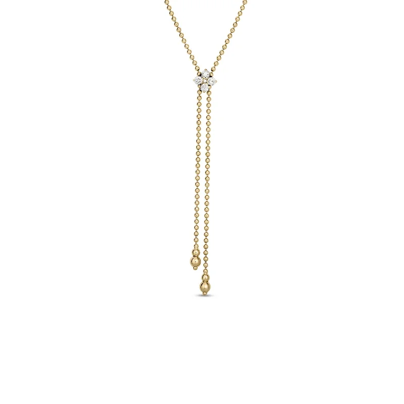celestial moon and stars ring 18K Yellow Gold Love In Verona Diamond Flower Lariat Necklace