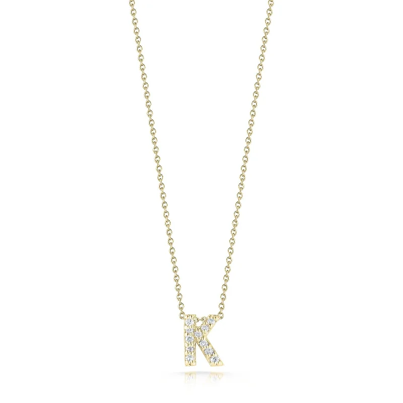sleek black titanium ring 18K Yellow Gold Tiny Treasures Diamond Love Letter “k” Necklace