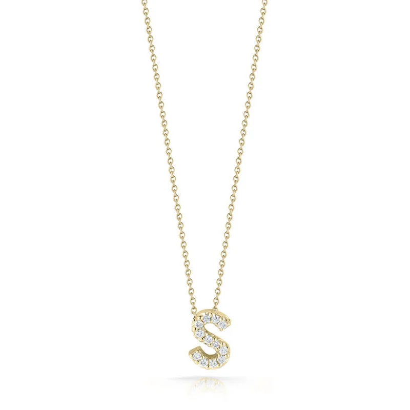 pearl and silver bracelet 18K Yellow Gold Tiny Treasures Diamond Love Letter “s” Necklace