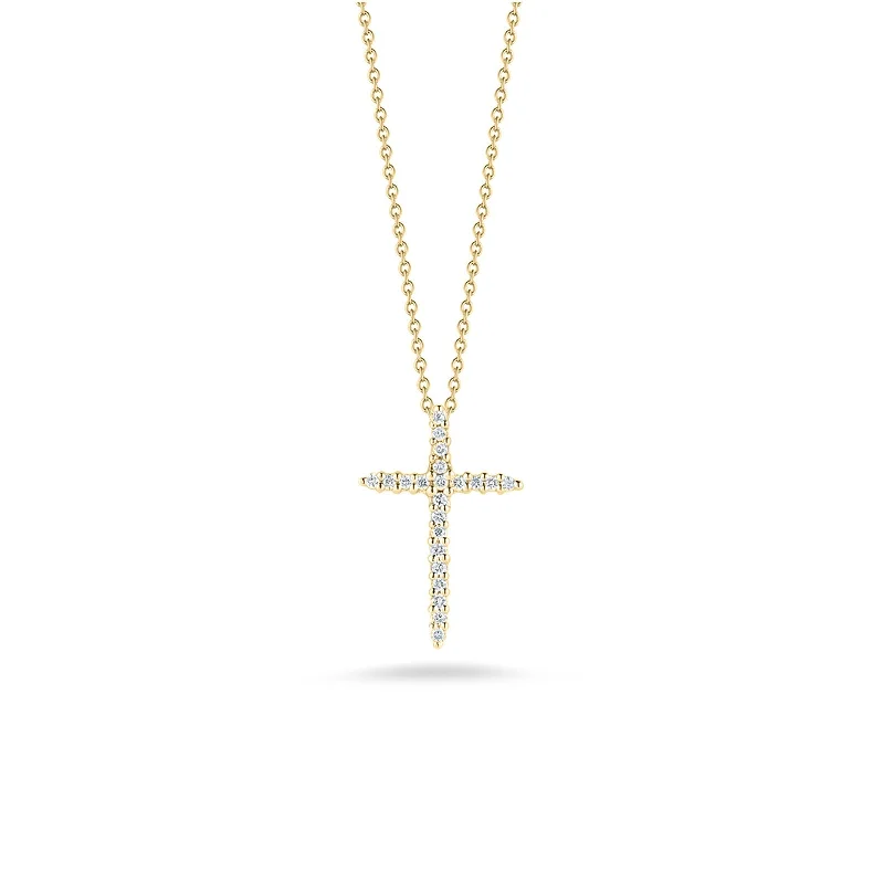 gemstone teardrop earrings 18K Yellow Gold Tiny Treasures Diamond Sliver Cross Necklace