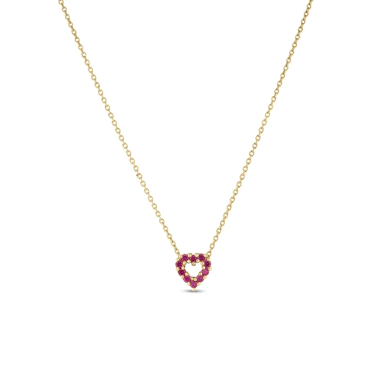 vintage gold engagement ring 18K Yellow Gold Tiny Treasures Ruby And Diamond Reversible Heart Necklace