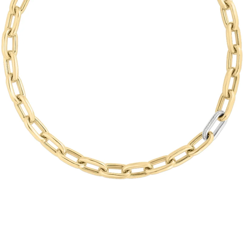 minimalist moonstone bracelet 18K Yellow/White Designer Gold & Diamond Chunky Paperclip Necklace