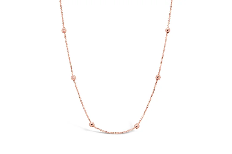 star-shaped cartilage stud earrings Rose Gold Beaded Necklace