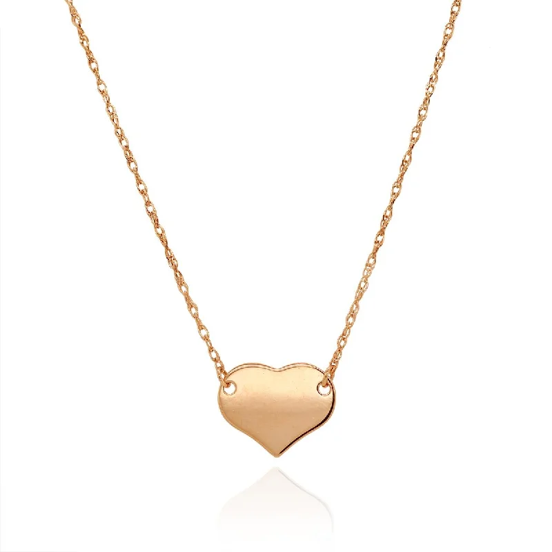white topaz stacking rings ROSE GOLD HIGH POLISH HEART SHAPED NECKLACE