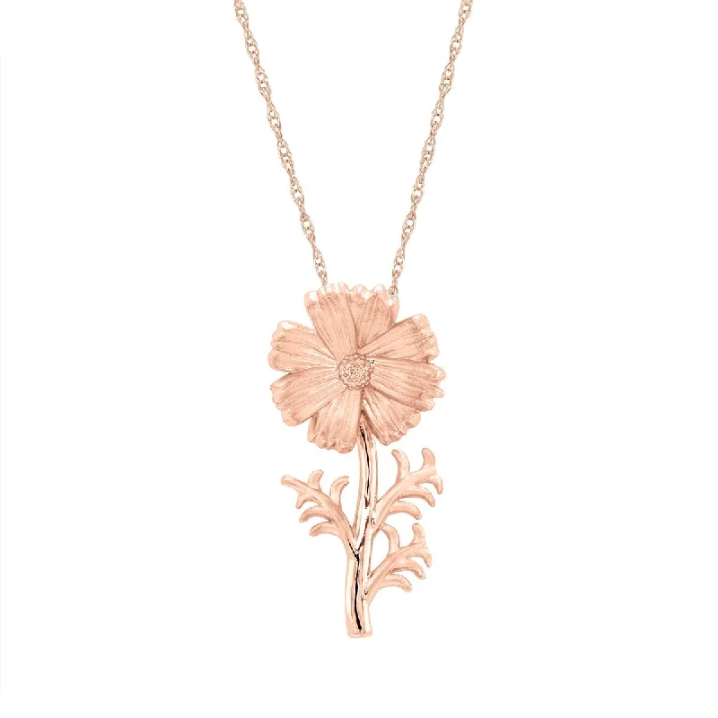 handmade clay bead earrings ROSE GOLD NECKLACE WITH COSMOS PENDANT