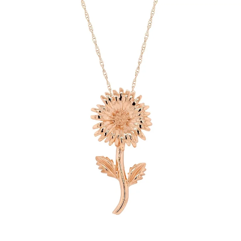 simple gold bar stud earrings ROSE GOLD NECKLACE WITH DAISY PENDANT