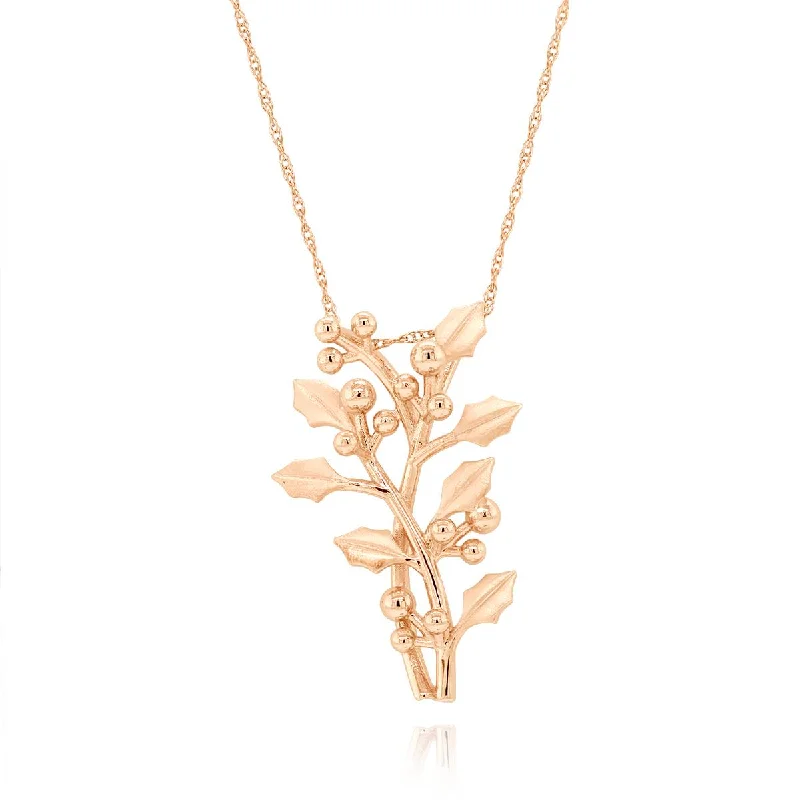real tourmaline birthstone ring ROSE GOLD NECKLACE WITH HOLLY PENDANT