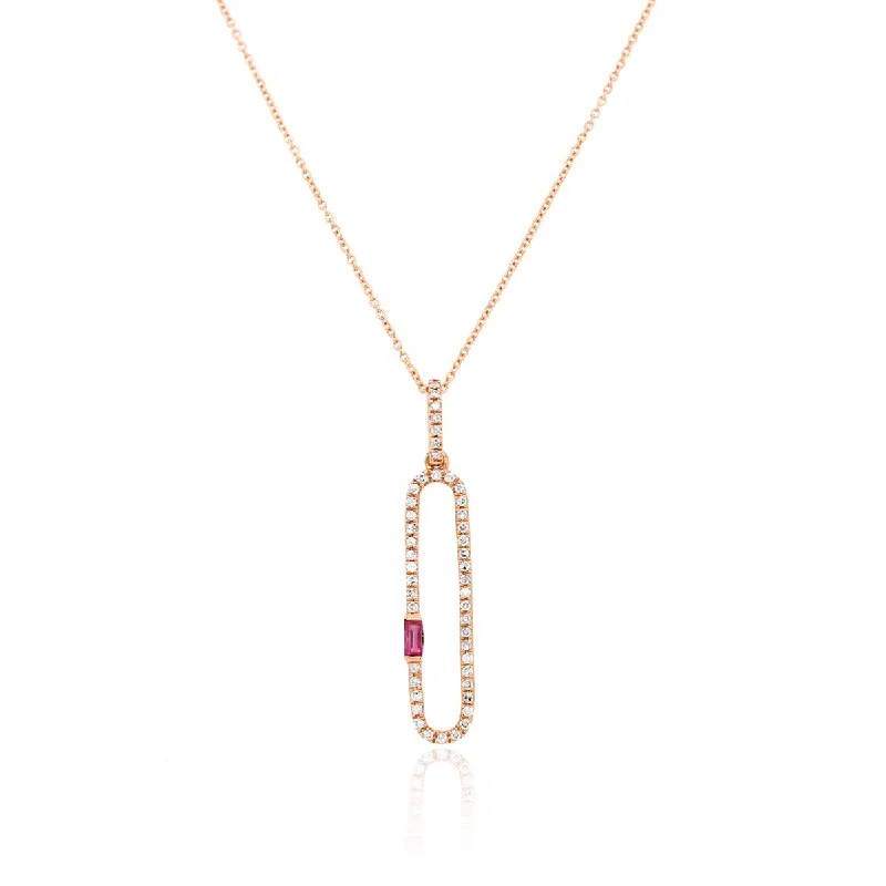 handcrafted braided silver bracelet ROSE GOLD RUBY AND DIAMOND NECKLACE, .15 CT TW