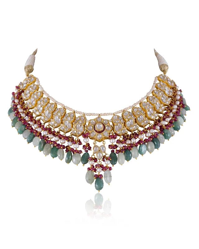 dainty snake ring gold Runali Polki Necklace