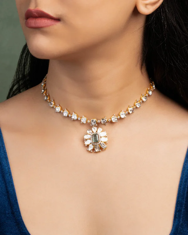 genuine amber pendant necklace Saanvi Polki And Diamond Necklace