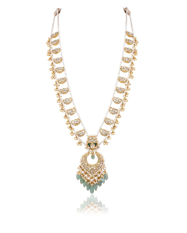 bold statement ring chunky Sachita Polki Long Necklace