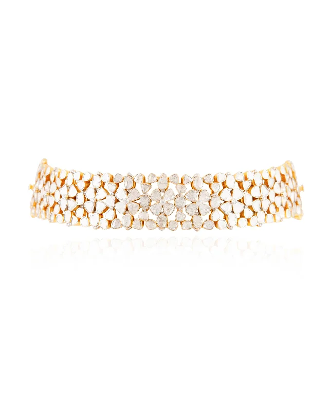 colorful gemstone engagement ring Samiksha Polki And Diamond Choker