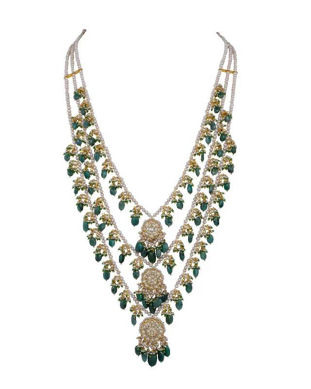 vintage-inspired moonstone necklace Samra Polki Long Necklace