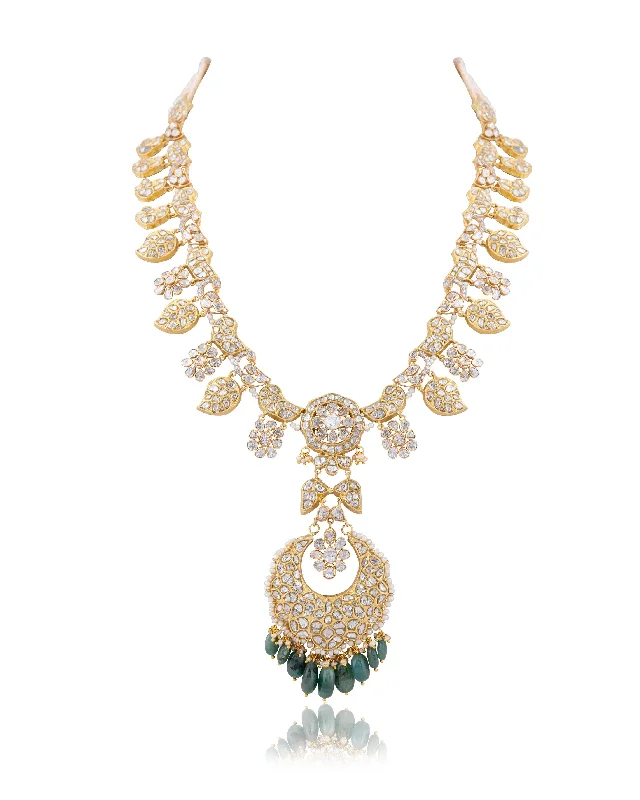 gold initial bracelet personalized Sanaya Polki And Diamond Long Necklace