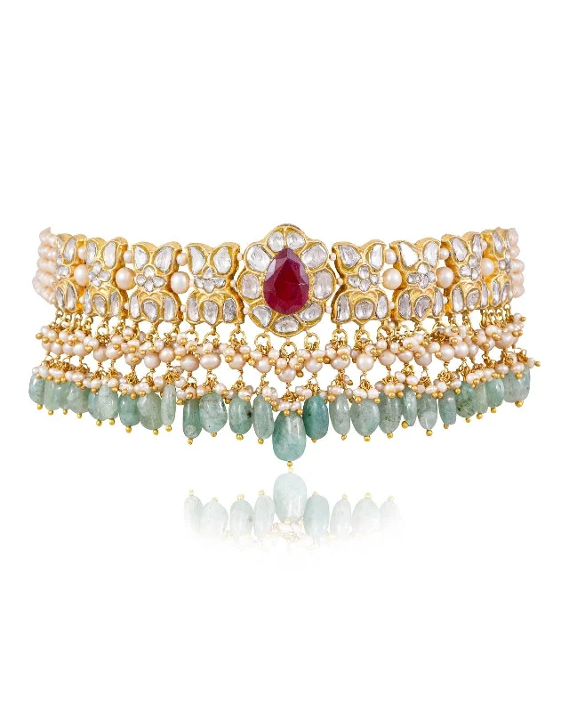 black pearl earrings classic Sejal Polki Choker