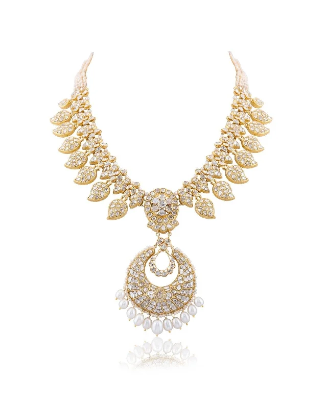 dainty ruby stacking rings Shaheen Polki Long Necklace