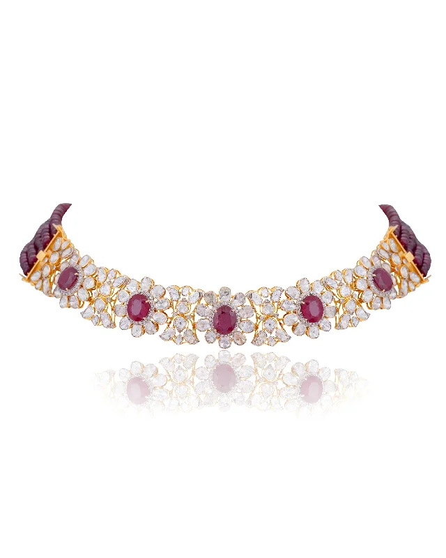 delicate chain necklace gold Shannah Polki And Diamond Choker