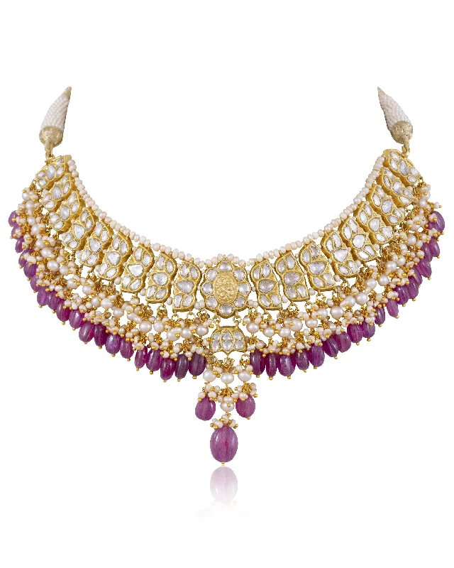 infinity necklace with birthstones Shantae Polki Necklace
