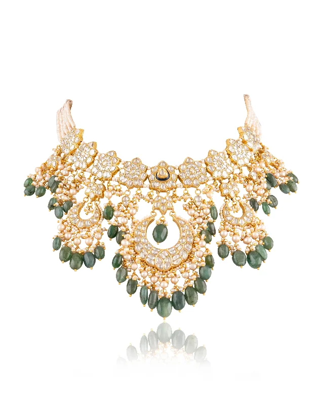 minimalist pearl pendant necklace Shibani Polki Necklace