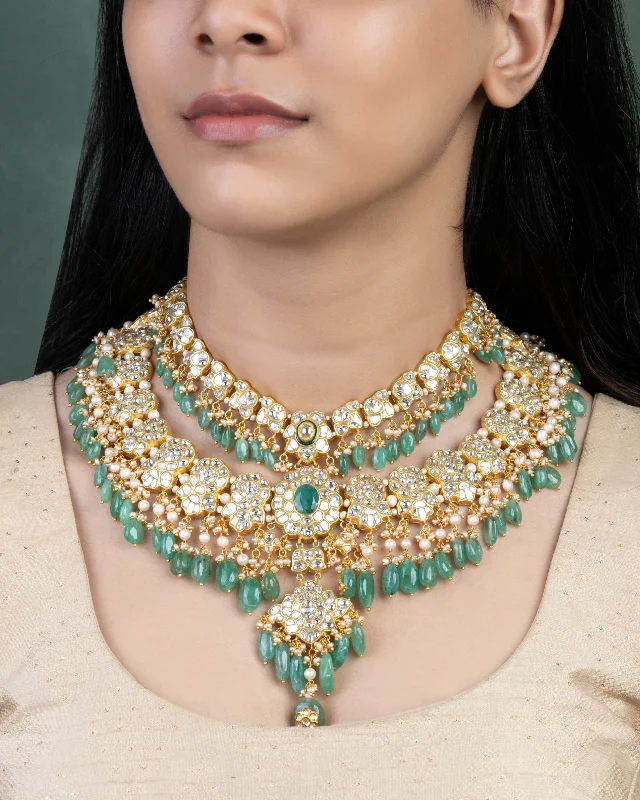 rose gold bezel ring Shriya Polki Long Necklace
