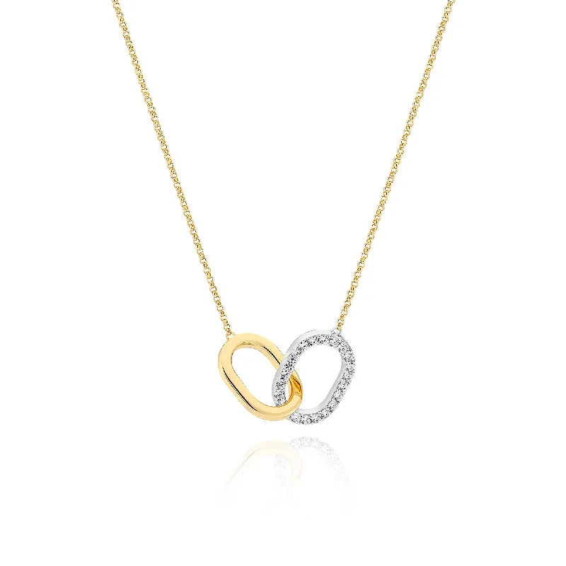 infinity loop ring rose gold Capizzi Due Piccolo Silver & Gold Plated Necklace w. Zirconia