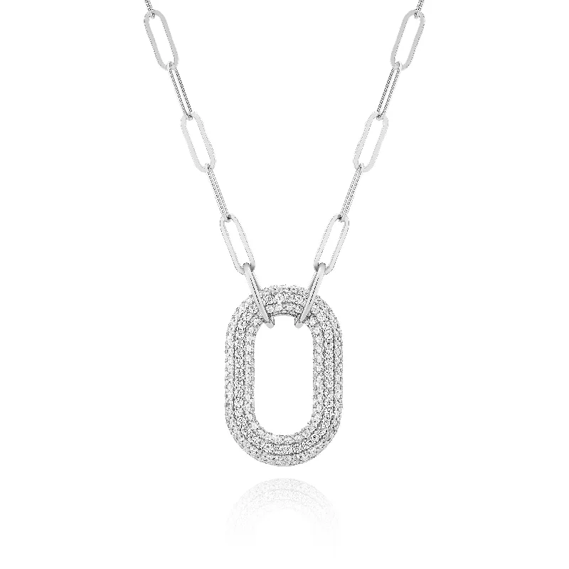braided wedding ring men Capri Uno Silver Necklace w. Zirconia