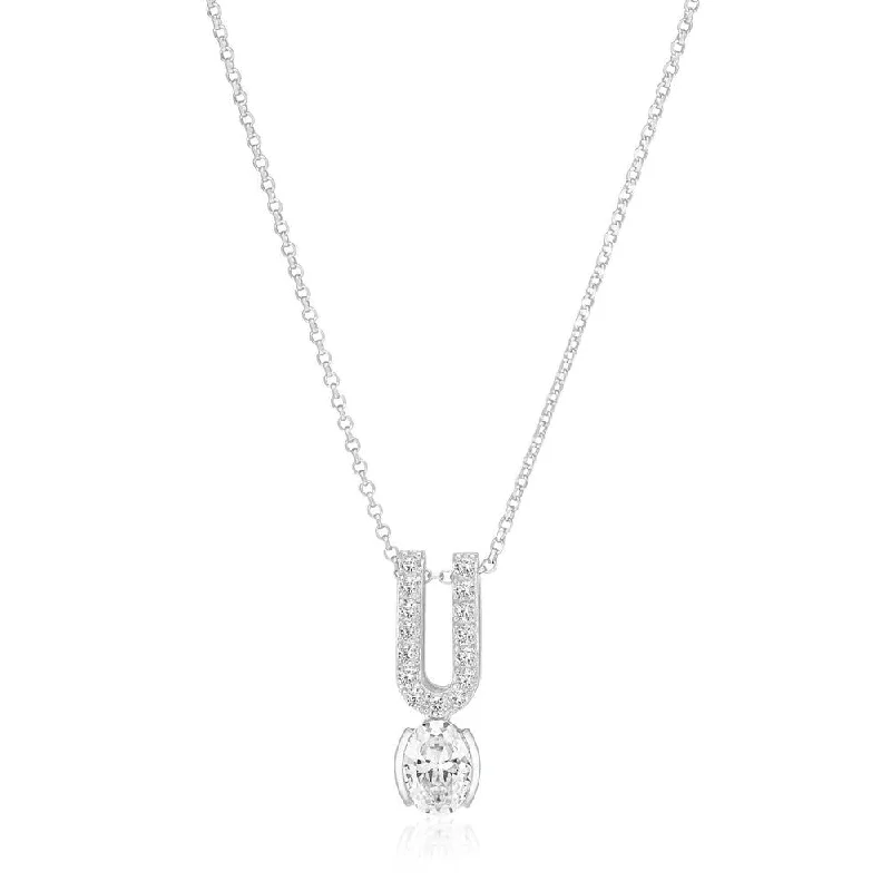 handmade braided anklet Ellisse Carezza Uno Silver Necklace w. Zirconia