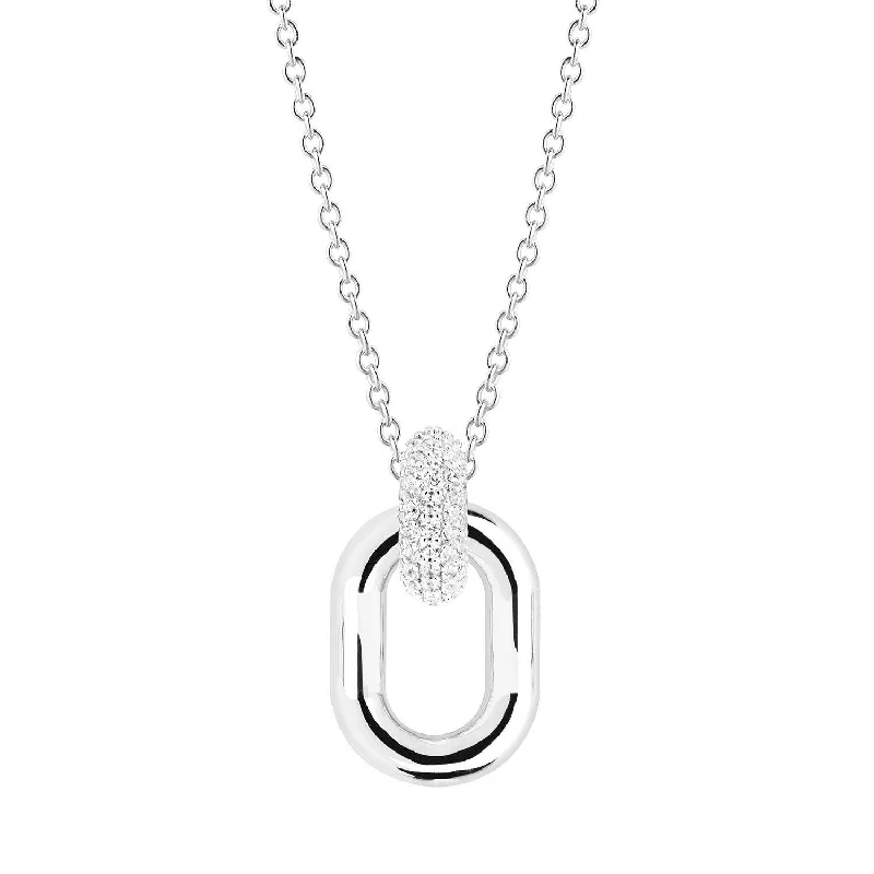 unique promise ring for girlfriend Capri Due Silver Necklace w. White Zirconias