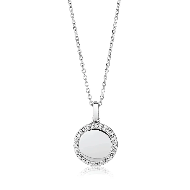 dainty gemstone drop earrings Follina Silver Necklace w. White Zirconias