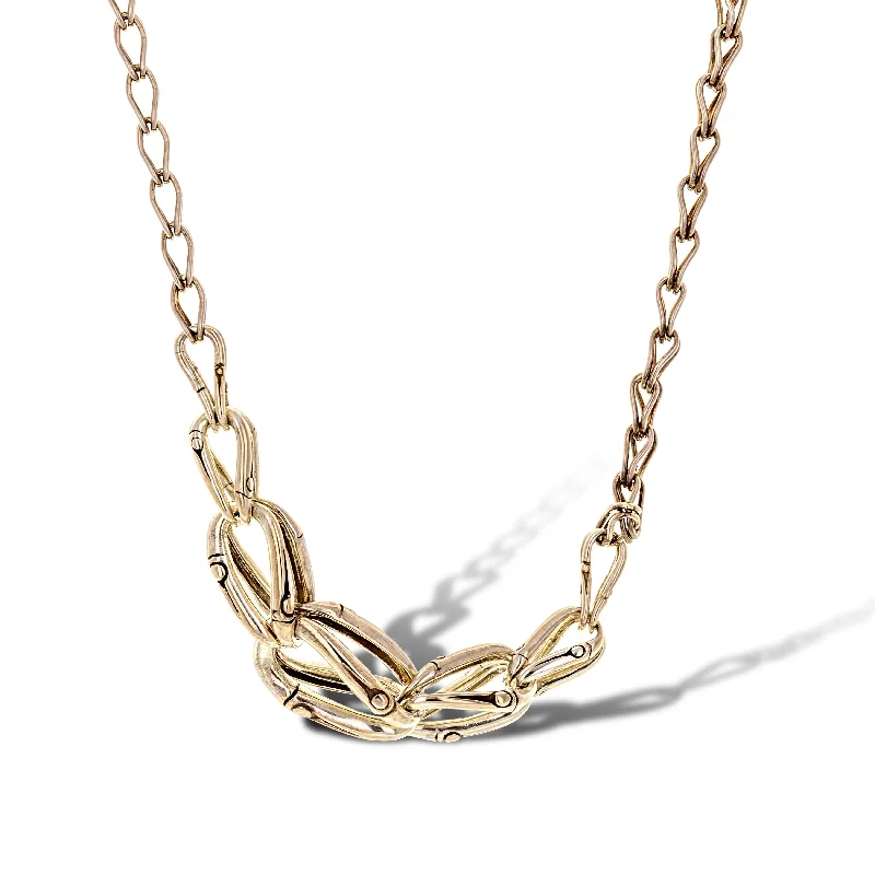 elegant drop earrings wedding Silver Bamboo Link Necklace