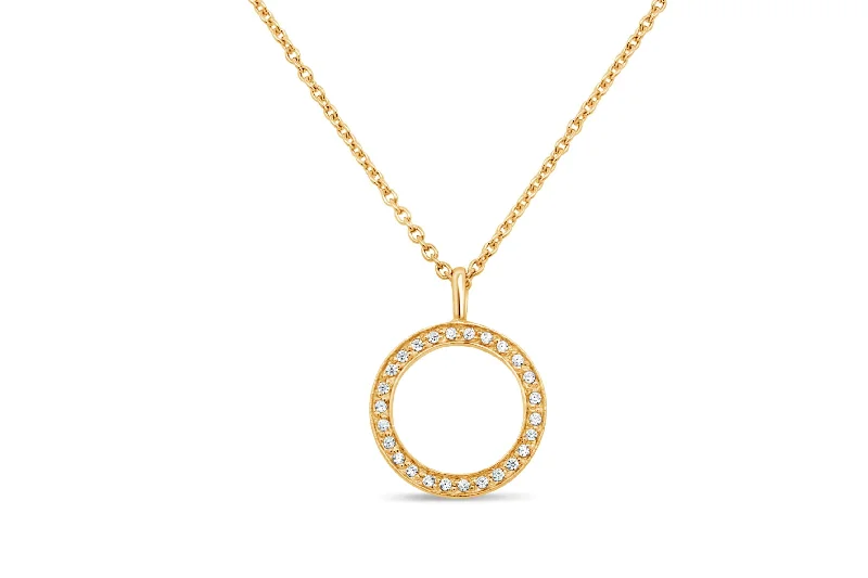 classic gemstone stud earrings Yellow Tone Plated CZ Circle Necklace