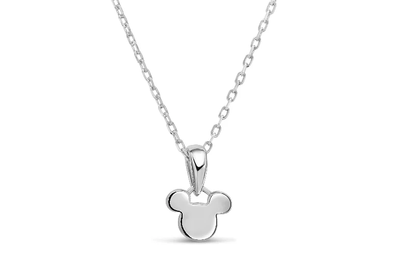 classic tennis bracelet white gold Sterling Silver Mickey Mouse Necklace