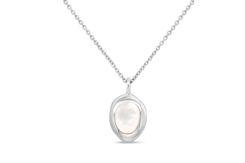 simple gold hoop earrings Silver Mother Of Pearl Necklace