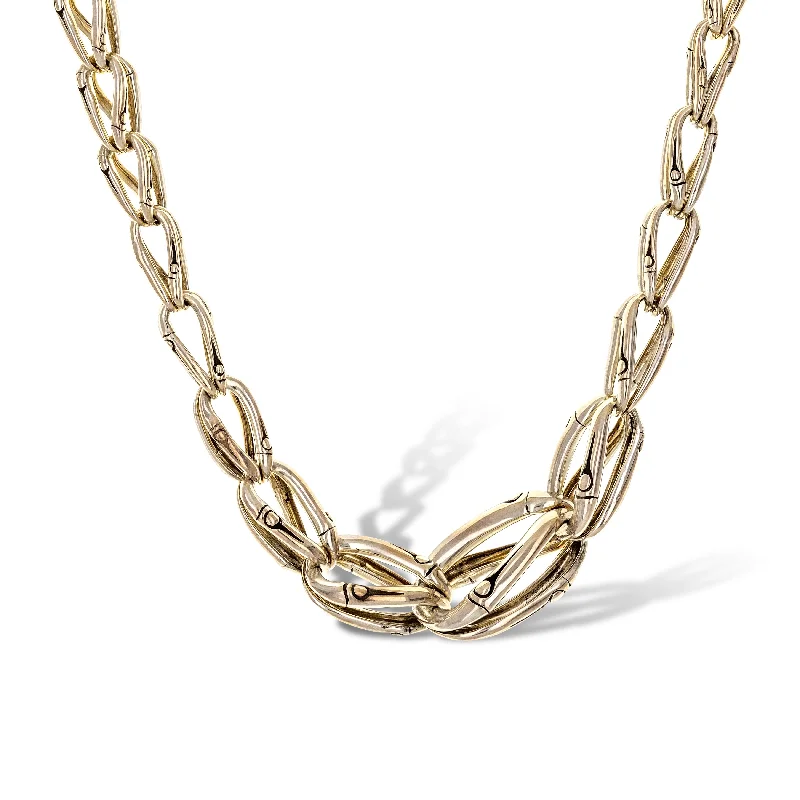 minimalist rose gold stacking rings Silver Women's Bamboo Necklace