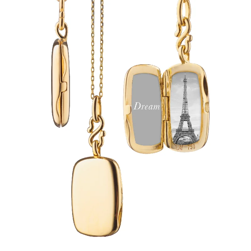 simple snake chain necklace SLIM "BRITT" GOLD LOCKET NECKLACE